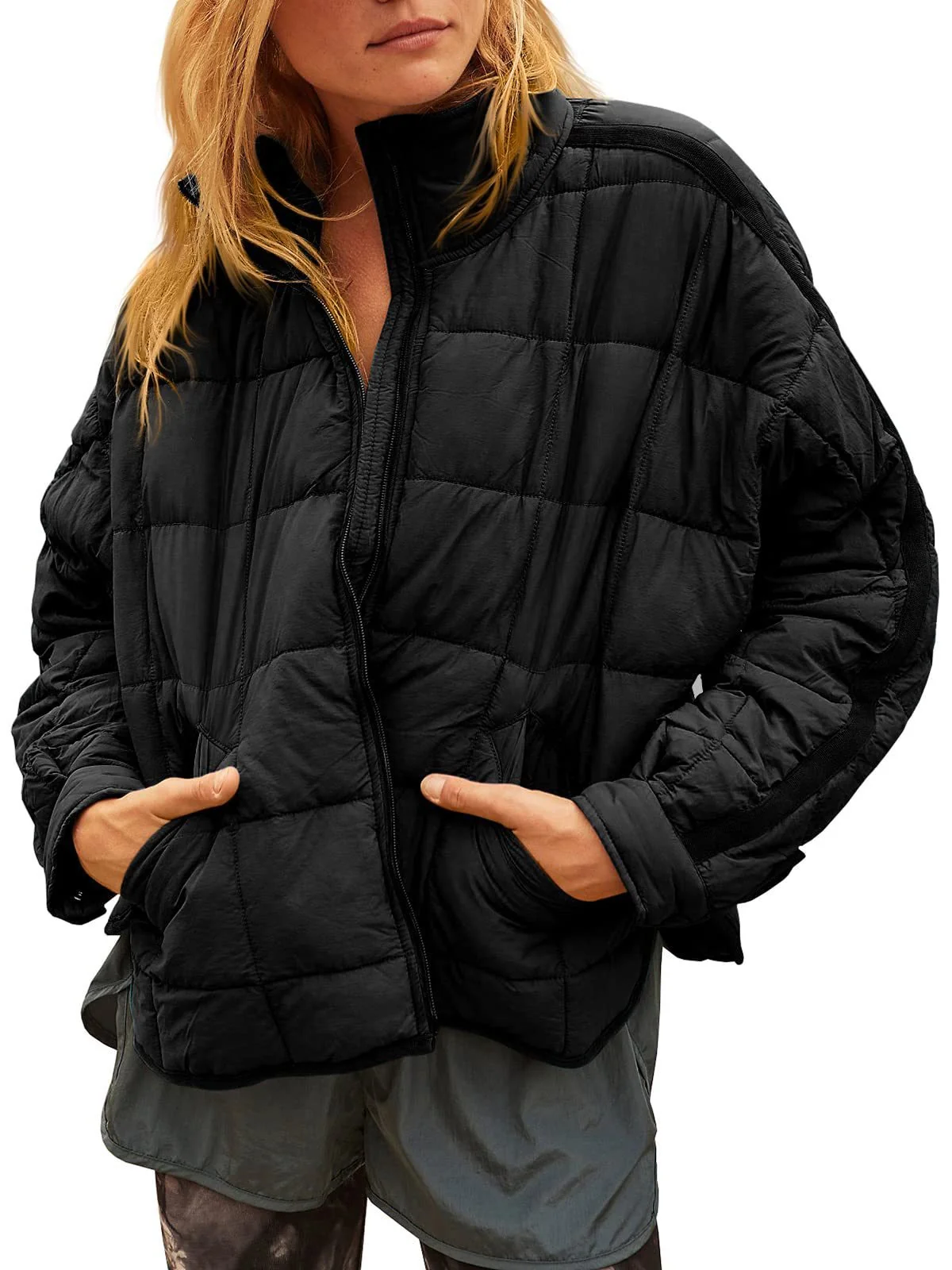 11月14TK Veste Puffer Matelassée Légère pour Femmes avec Poches — Accessoires de mode