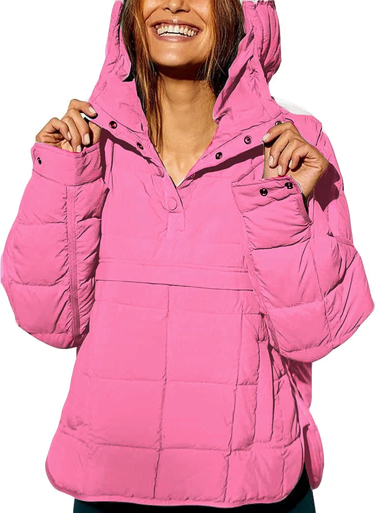Veste d'hiver surdimensionnée à capuche Dolman pour femmes