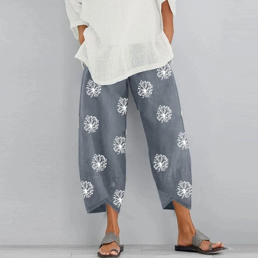 Cotton Linen Summer Capri Pants with Pockets by 1688PHB — Fashion Accessories
