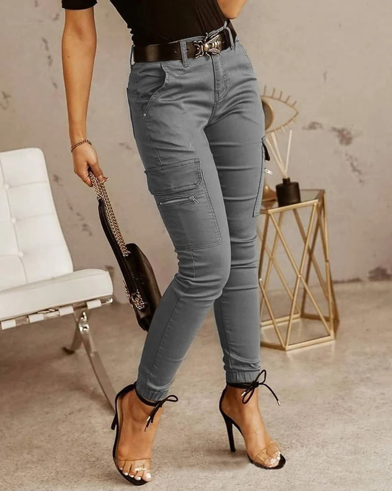Pantalons cargo tactiques extensibles pour femmes taille haute grande taille — Accessoires de mode
