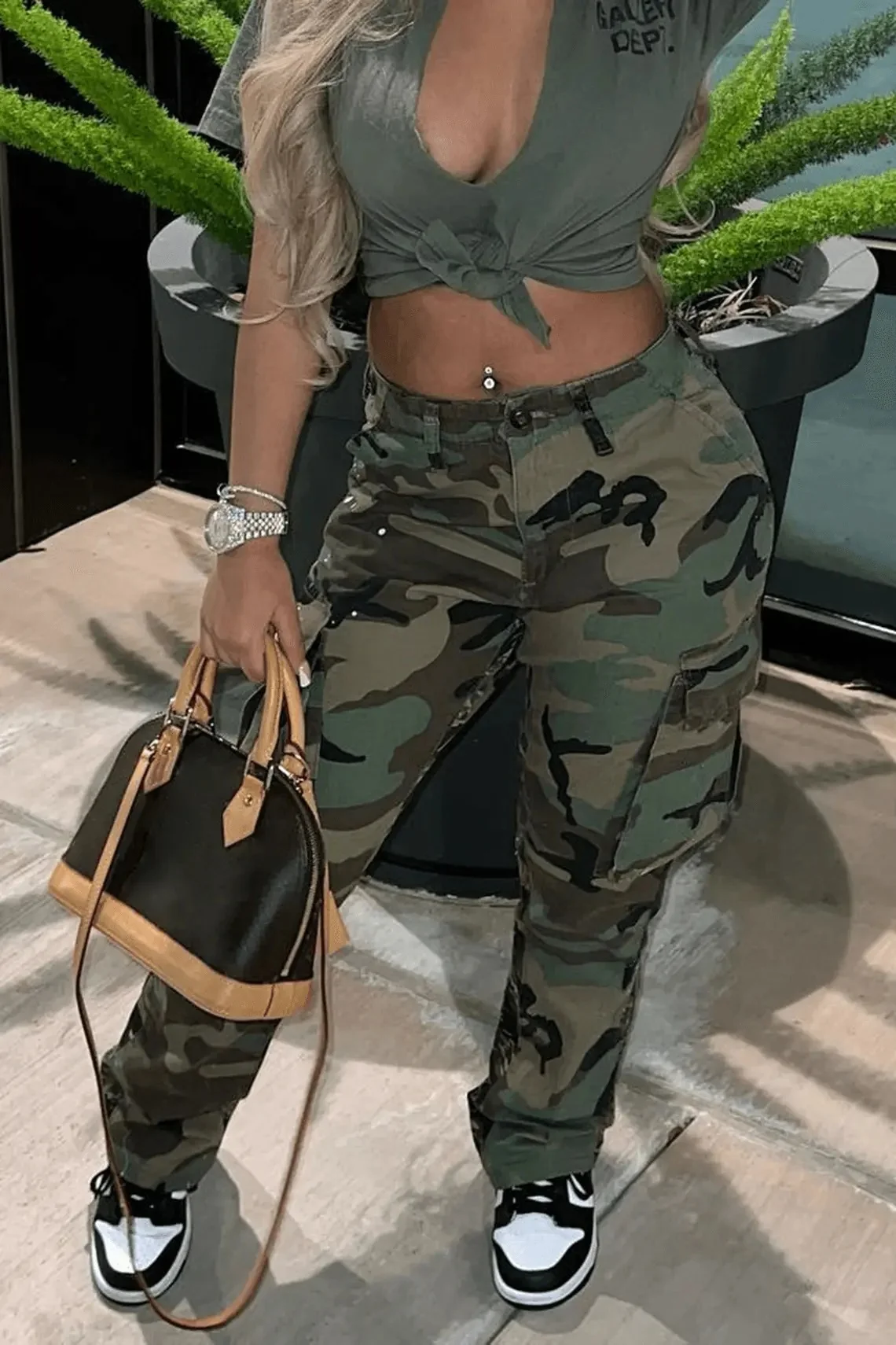 Pantalons cargo camo taille plus 1688PHB - taille haute ajustée — Accessoires de mode