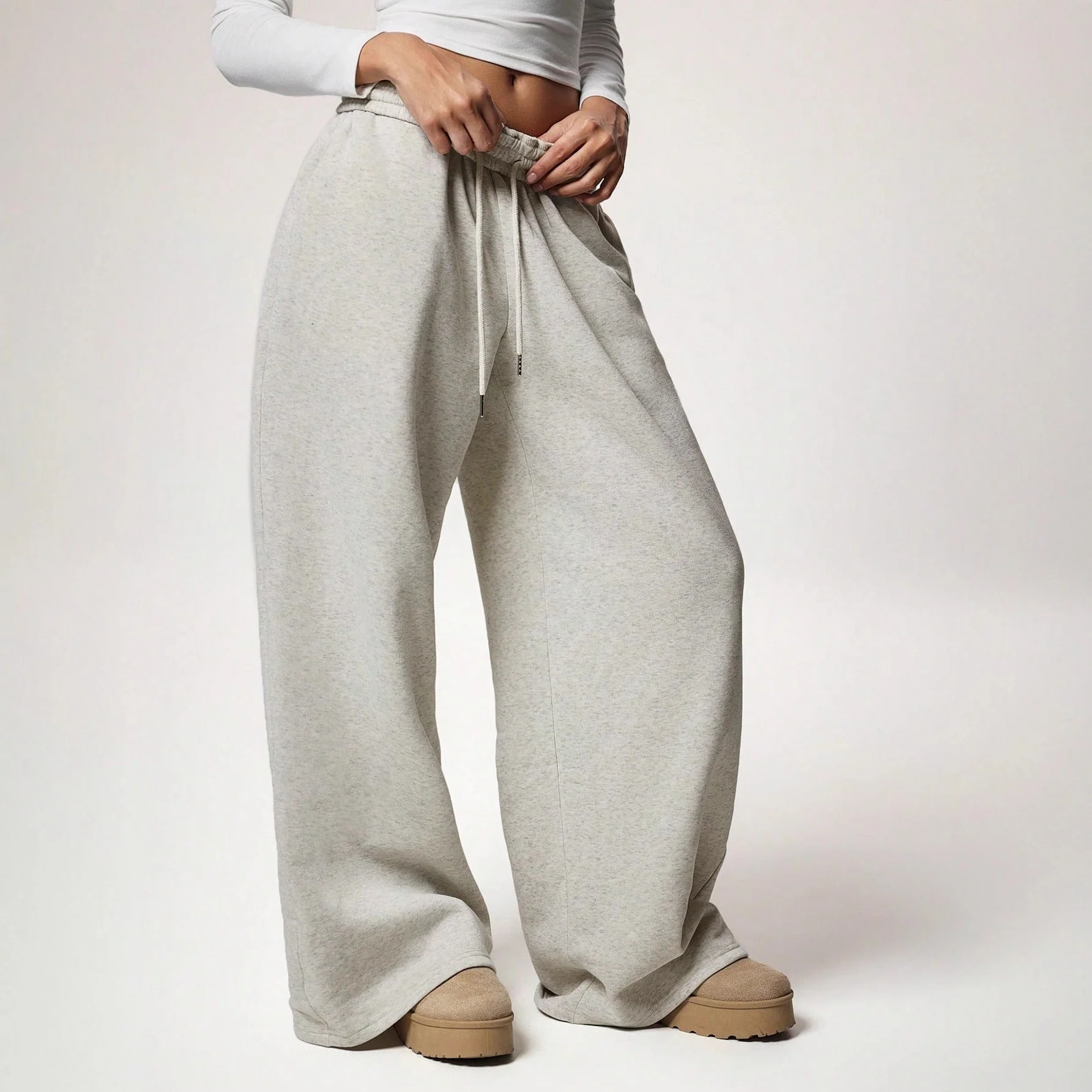 1688PHB Women's Fleece Lined Wide Leg Sweatpants with Pockets — Fashion Accessories