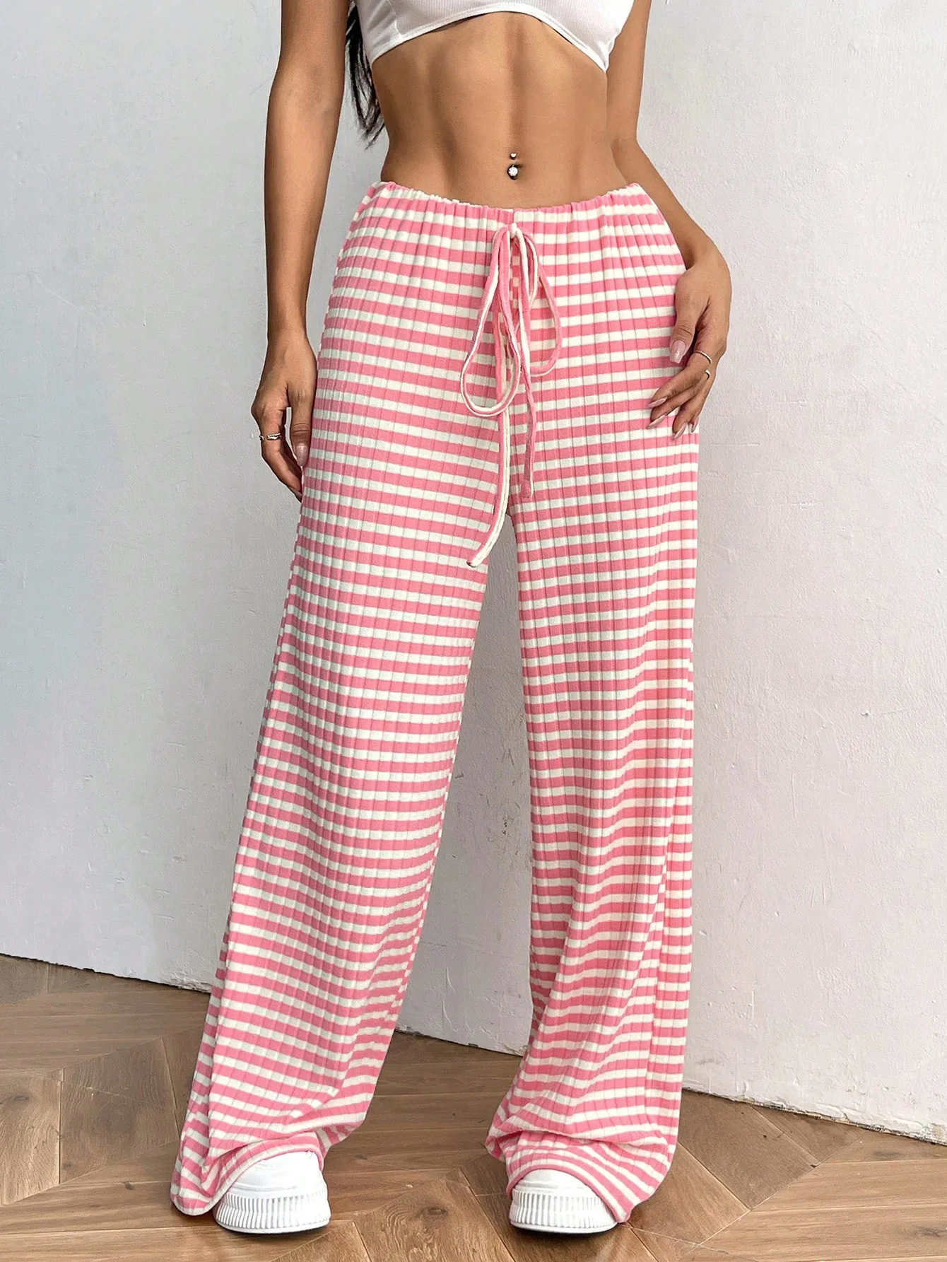 Women's Wide Leg Striped High Waisted Palazzo Pants — Fashion Accessories