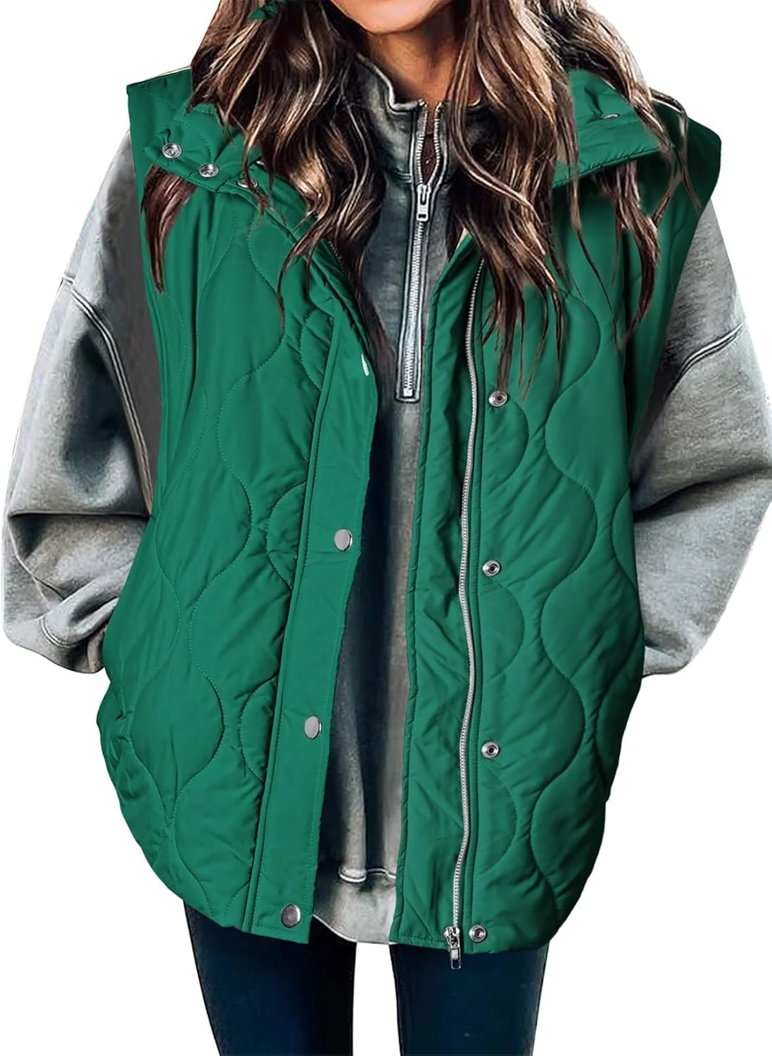 Gilet matelassé léger pour femmes avec col montant
