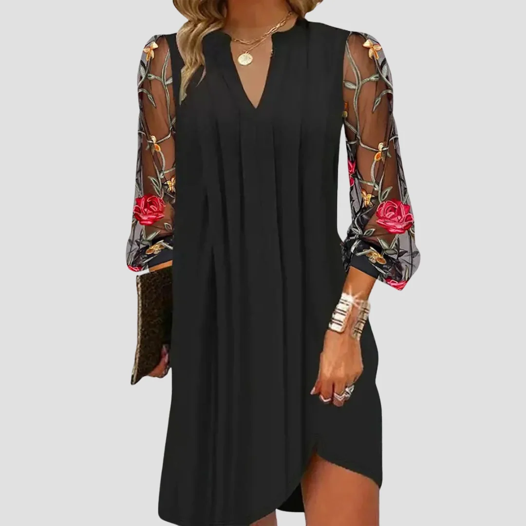 Robe Florale Renée™ pour Invité de Mariage avec Manches en Tulle — Robes pour femmes