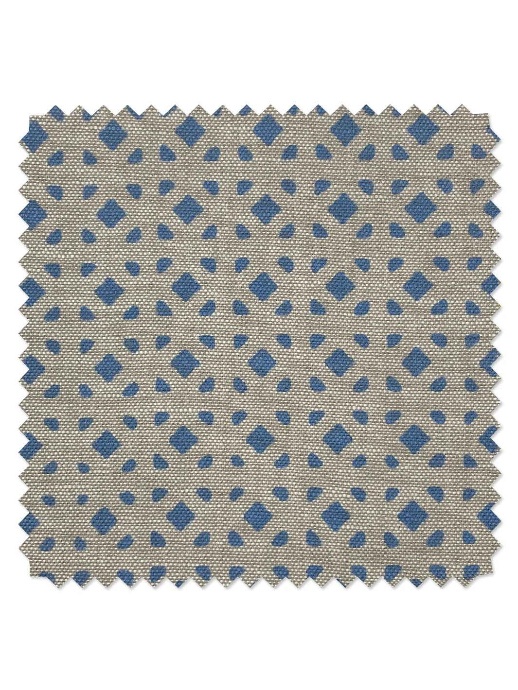 Barbie™ Dreamhouse Breezeblocks Flax Linen Fabric by Barbie™ - Blue — Fabric by the Yard