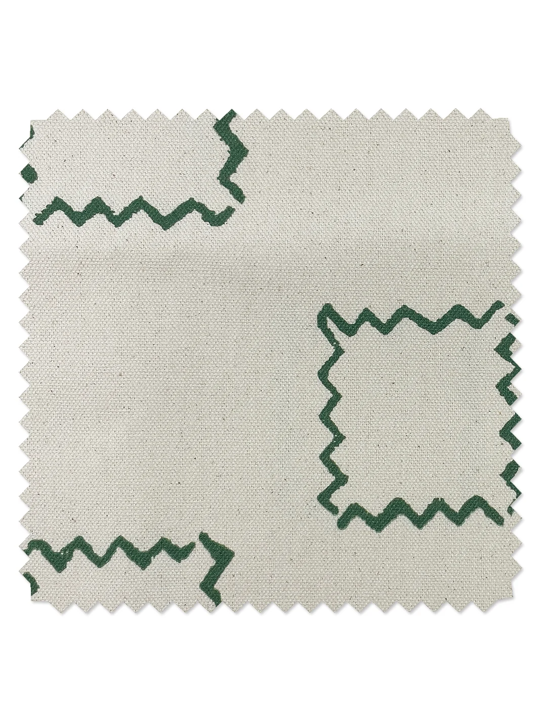 Zag Squares Raw Canvas Fabric by Nathan Turner - Green