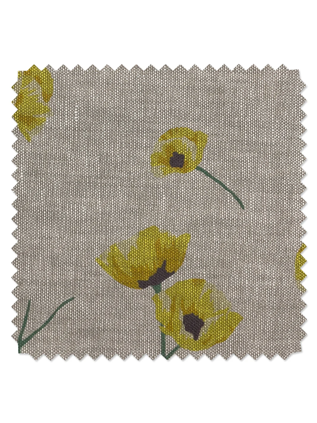 Tissu en lin de lin Poppy par Nathan Turner - Jaune — Tissu au mètre