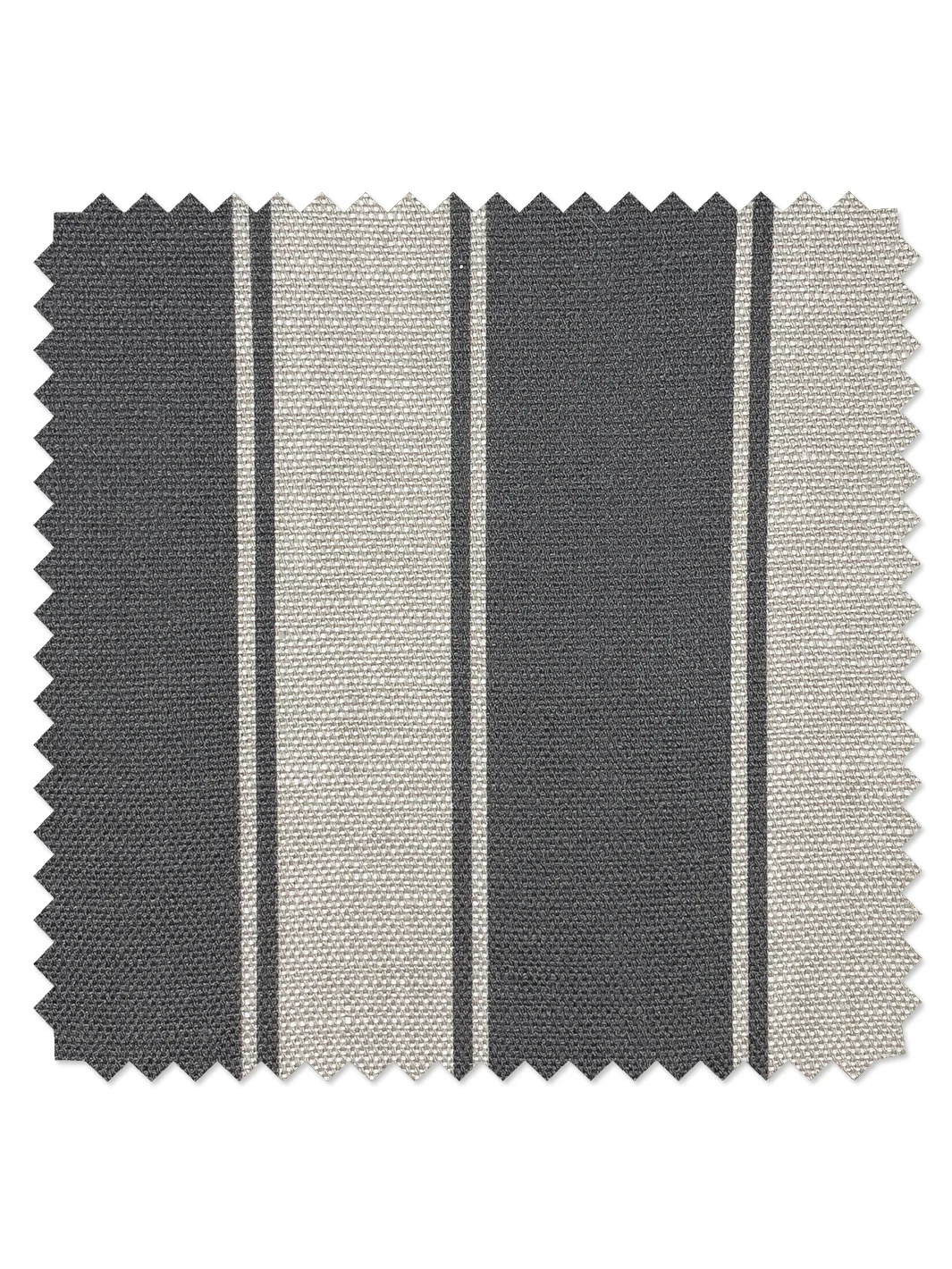 Ojai Stripe Flax Linen Fabric by Wallshoppe - Black