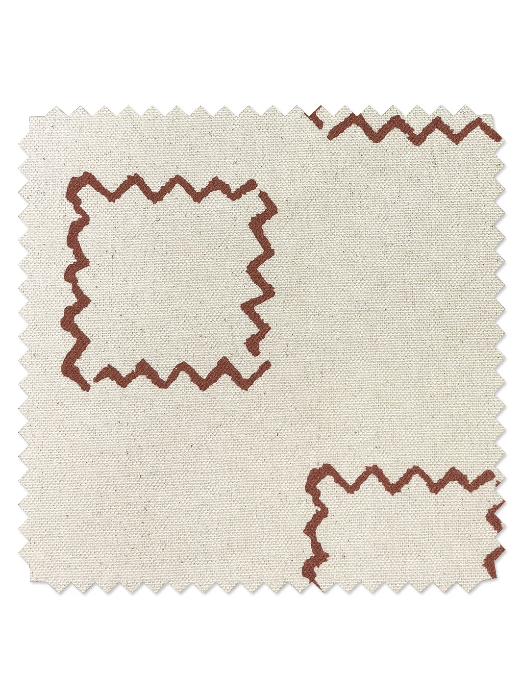 Zag Squares Raw Canvas Fabric by Nathan Turner - Rust