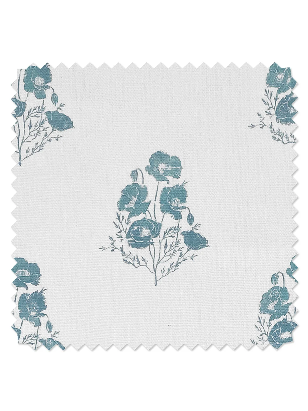 Tissu en lin California Poppy par Nathan Turner - Seafoam — Tissu au mètre
