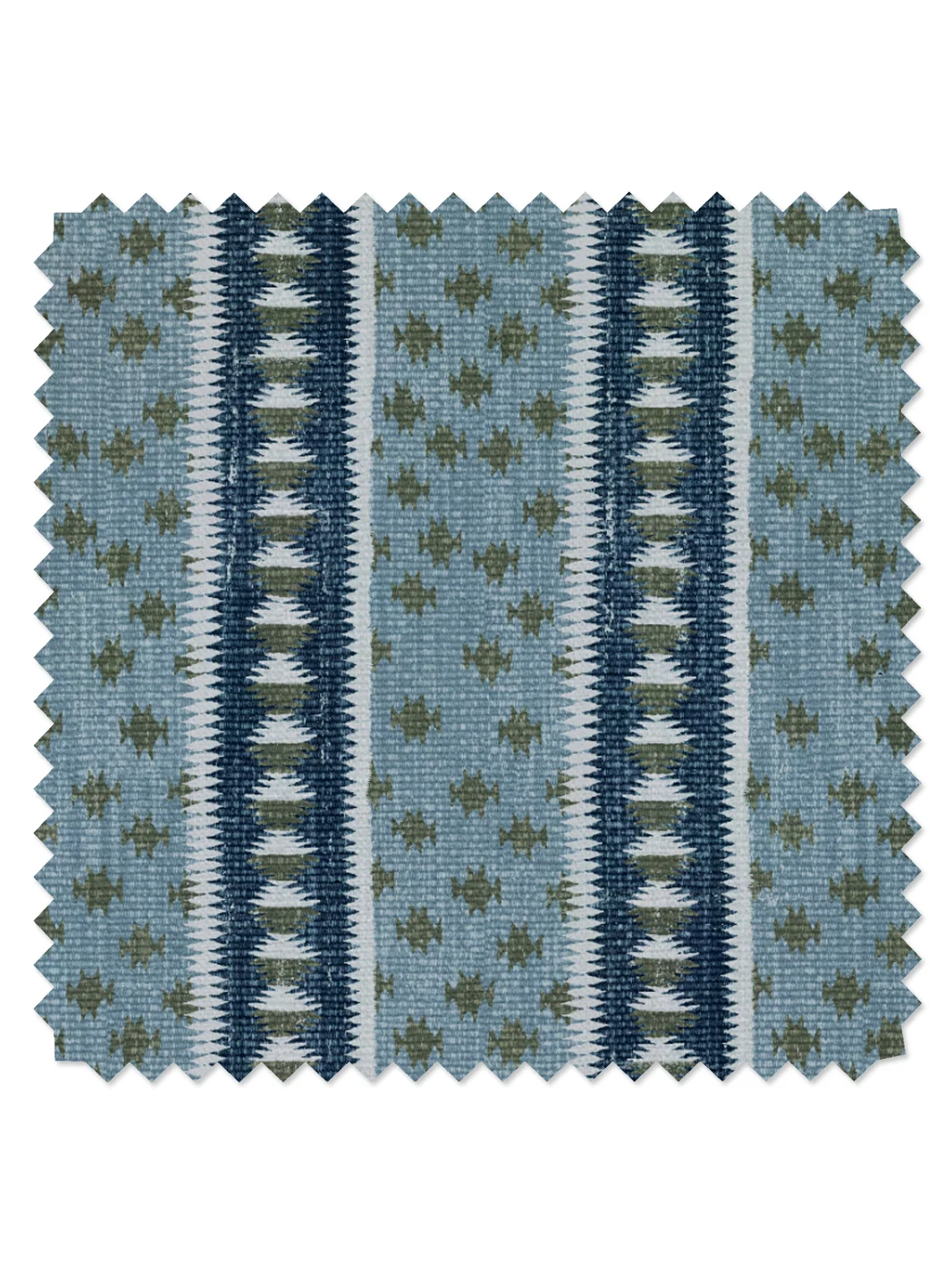 Tissu en lin Northstar Stripe par Nathan Turner - Vert armée bleu — Tissu au mètre