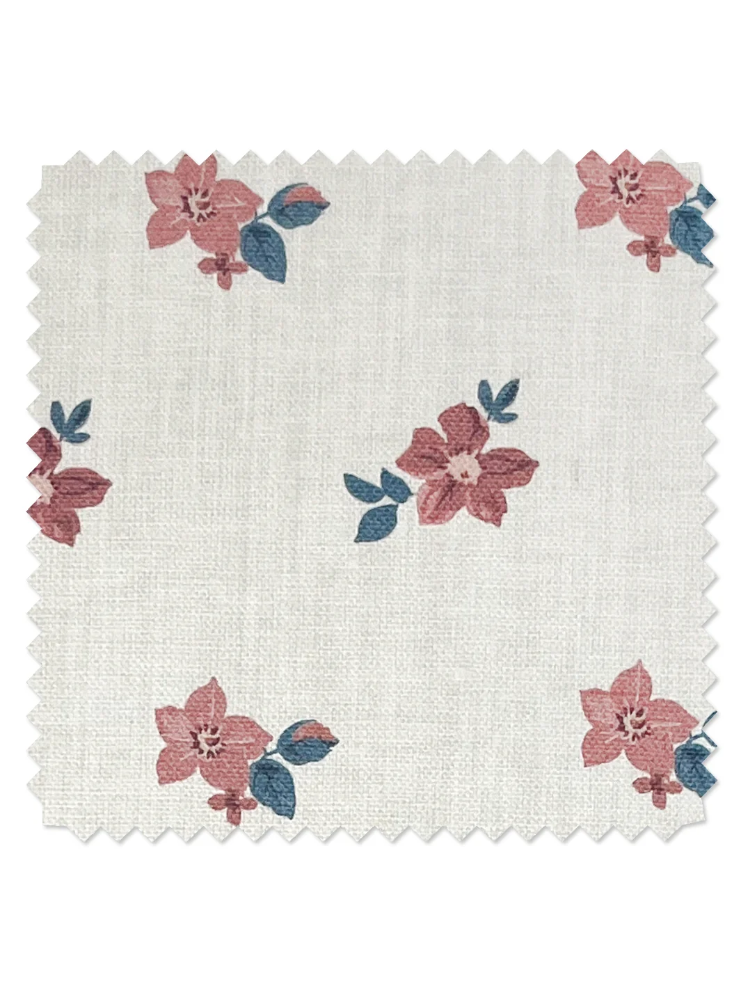 Anna Floral Linen Fabric by Nathan Turner - Pink Blue — Fabric by the Yard