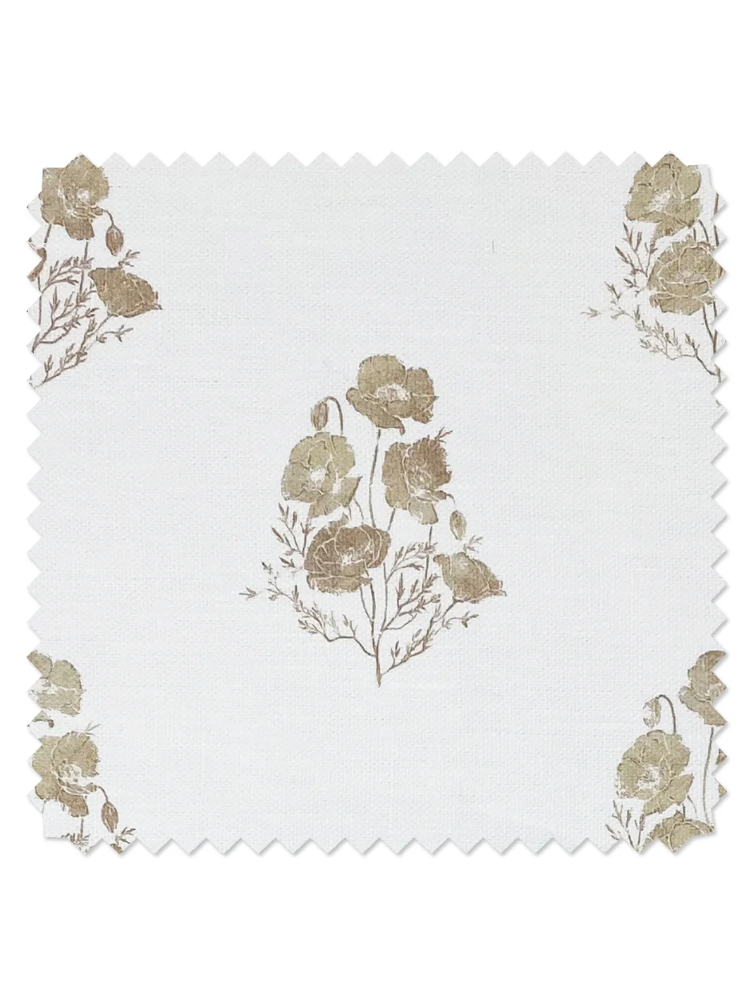 Tissu en lin California Poppy par Nathan Turner - Neutre — Tissu au mètre