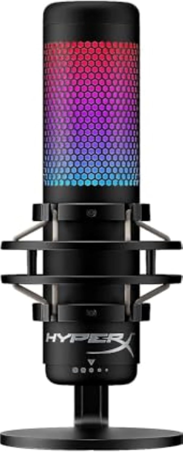 Microphone à condensateur USB HyperX QuadCast S RGB avec support anti-choc — Micro USB