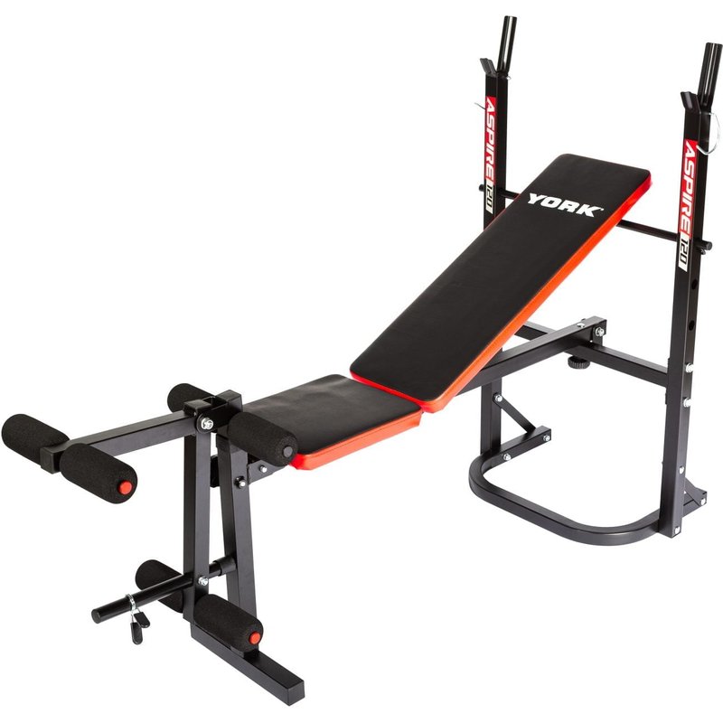 York Aspire 120 Foldable Bench with Leg Curl for Home Workouts — Home Gym Equipment