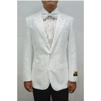 Alberto Nardoni White Paisley-100 Men's Blazer — Mens Suits & Blazers