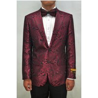 Paisley-100 Burgundy - Men's Blazers
