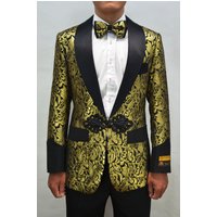 Alberto Nardoni Smoking-2 Gold - Men's Slim Fit Blazers