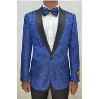 Alberto Nardoni Men's Paisley-300 Royal Blue/Black Blazer