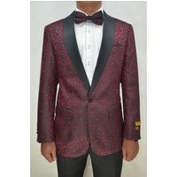 Alberto Nardoni Blazer Paisley-300 pour homme Bordeaux/noir — Costumes et vestons pour hommes