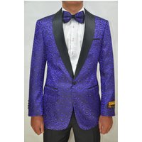 Alberto Nardoni Mens Paisley-300 Dark Purple/Black Blazer