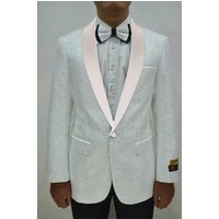 Alberto Nardoni Mens Paisley-300 White Blazers