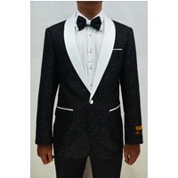 Alberto Nardoni Store Paisley-300 Black/White Men's Blazers — Mens Suits & Blazers