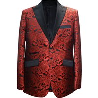 Alberto Nardoni Paisley-400 Red - Men's Slim Fit Blazer — Mens Suits & Blazers