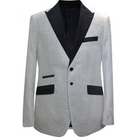 Alberto Nardoni White Paisley-400 Men's Slim Fit Blazer