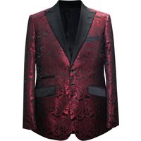 Alberto Nardoni Paisley-400 Burgundy Men's Blazer — Mens Suits & Blazers