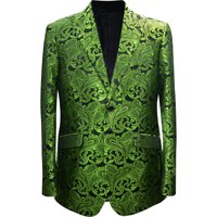 Alberto Nardoni Store Paisley-400 Apple Green Men's Blazer — Mens Suits & Blazers