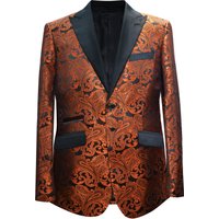 Paisley-400 Orange - Men's Slim Fit Blazers