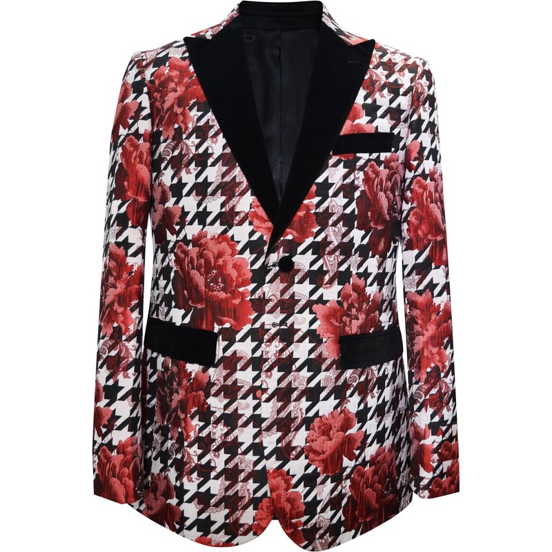 Alberto Nardoni Red Paisley-401 Men's Blazer — Mens Suits & Blazers