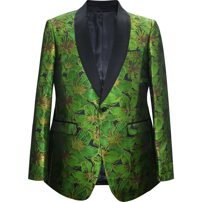 Alberto Nardoni Paisley-501 Green Men's Blazer — Mens Suits & Blazers