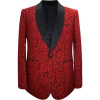 Alberto Nardoni Mens Paisley-502 Red Blazer