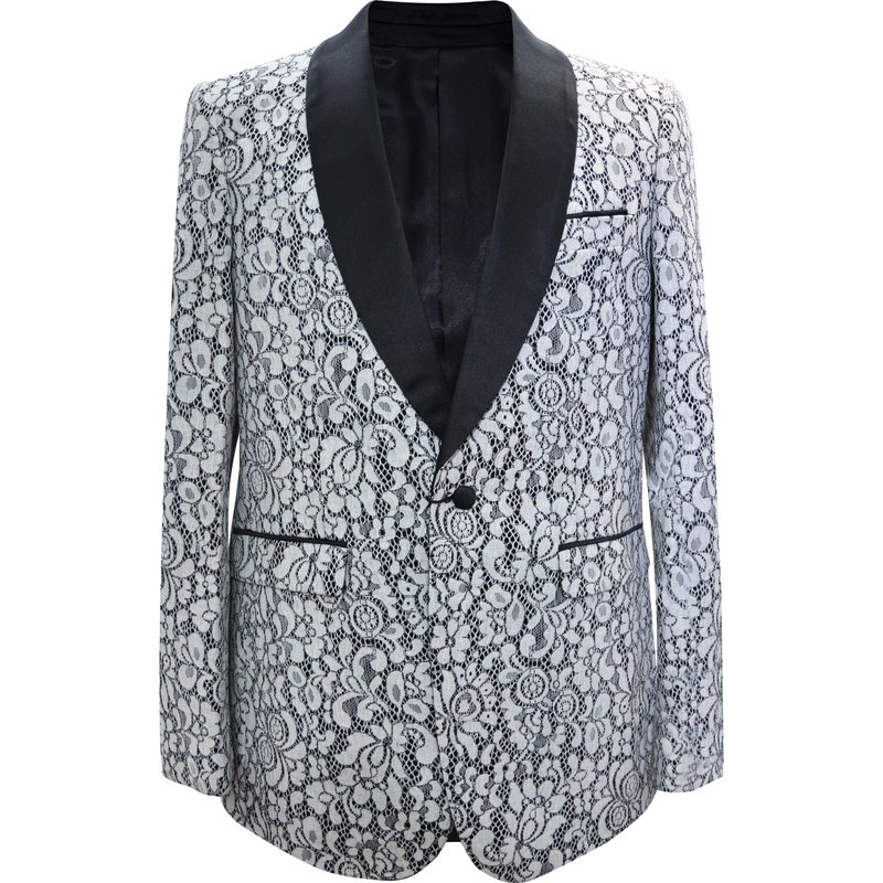 Alberto Nardoni Store Paisley-502 White Men's Blazers