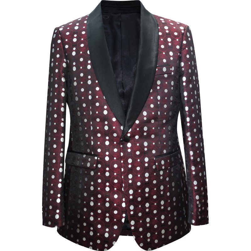 Paisley-503 Burgundy - Men's Blazers — Mens Suits & Blazers