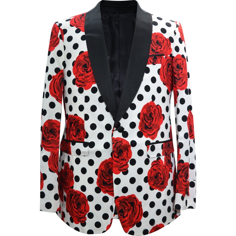 Paisley-504 White - Men's Blazers