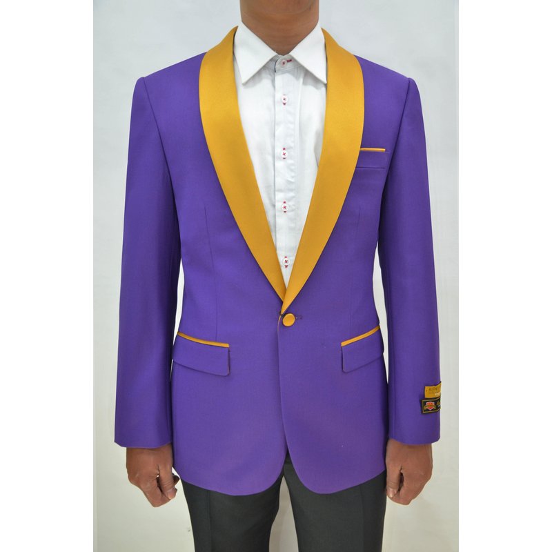 Purple and Gold Dinner Jacket - Men's Blazers