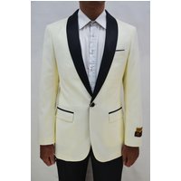 Dinner Jacket - Ivory/Black - Men's Blazers