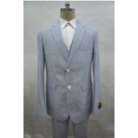 Alberto Nardoni Men's Modern Fit Seersucker Suit - Navy