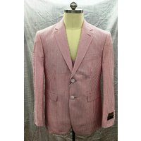 Alberto Nardoni Store Costume rouge en seersucker pour hommes, coupe moderne — Costumes et vestons pour hommes