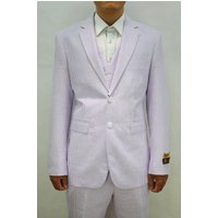 Alberto Nardoni Store Costume coupe moderne pour homme Seersucker-2BV lavande — Costumes et vestons pour hommes
