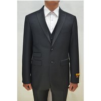 Alberto Nardoni Store Black Double Breasted Tuxedo Suit — Mens Suits & Blazers