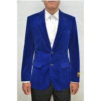 Alberto Nardoni Velvet-2BV Bleu Royal Costume Ajustement Moderne — Costumes et vestons pour hommes
