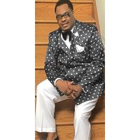 DB-Blazer Double Breasted Black/White Dots — Mens Suits & Blazers