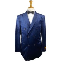 DB-Blazer Velours Marine Uni - Veste pour Hommes — Costumes et vestons pour hommes