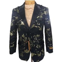 Alberto Nardoni Store JEN1-26 KK784 Blazer pour homme noir/or — Costumes et vestons pour hommes