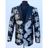 Alberto Nardoni Store Floral-100 KA215-2 Black Men's Blazers